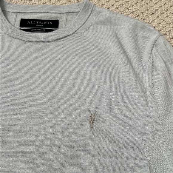 All Saints Merino Wool Sweater in Soft Gray - Picture 3 of 7